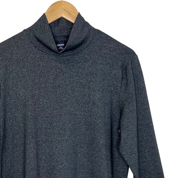 Lands End Womens Mock Neck Midi Dress Stretch Nylon Dark Heather Gray Size L - Picture 3 of 9